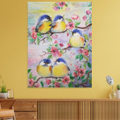 Wasserfarben Canvas drucken Schöne Sparrows Leinwanddruck (Insitu (Wohnzimmer))