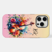 Wasserfarben Cello und Blumen Persönlich iPhone Hülle (Rückseite (Horizontal))