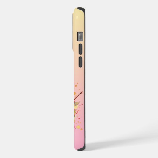 Wasserfarben Cello und Blumen Persönlich iPhone Hülle (Linke Seite)