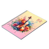 Wasserfarben Cello und Blumen Persönlich Notizblock (Linke Seite)