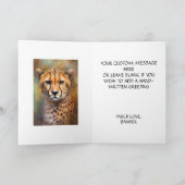 Wasserfarben Cheetah im Wilden Safari Portrait Karte (Innenseite)