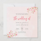 Wasserfarben Cherry Blossom Frühjahrsgipfel Hochze Einladung (Vorderseite)