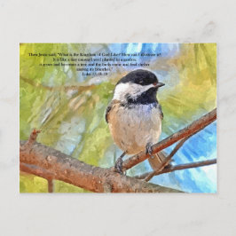 Wasserfarben-Chickadee mit Bibelverse Postkarte