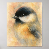 Wasserfarben-Chickadee: Sweet Songbird-Portrait Poster (Vorne)