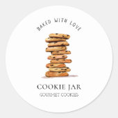 Wasserfarben-Chocolate-Chip-Backwaren Runder Aufkleber (Vorderseite)