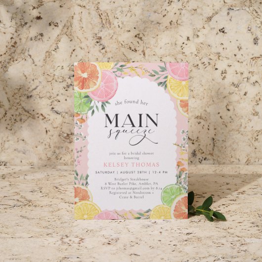 Wasserfarben Citrus Hauptpresse Brautparty Einladung