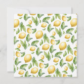 Wasserfarben Citrus Lemon Babydusche Dankeskarte (Rückseite)