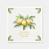 Wasserfarben Citrus Lemon Babydusche Serviette (Vorderseite)