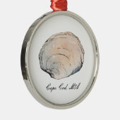 Wasserfarben Clam Seashell Beach Ornament Aus Metall (Rechts)