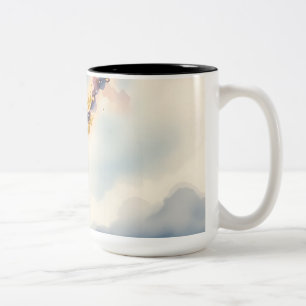 Wasserfarben-Comet-Galaxie-Szene Zweifarbige Tasse