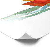 Wasserfarben Comic Hund Watching Duck in Boat Poster (Ecke)