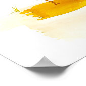 Wasserfarben-Comic-Hunde und Turteltreffen Poster (Ecke)