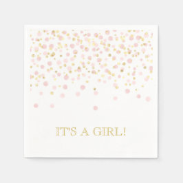 Wasserfarben Confetti Ein Girl Pink Gold Elegant Serviette