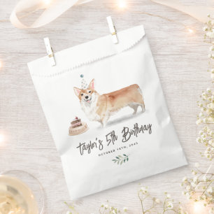 Wasserfarben-Corgi-Hund-Geburtstags-Dankeschön Geschenktütchen