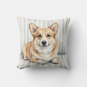 Wasserfarben-Corgi-Kissenbezug-Wurf-Dekor Kissen