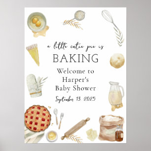 Wasserfarben-Cutie-Pie-Backen-Willkommensschild Poster