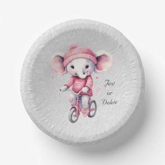 Wasserfarben-Cycling-Elephant-Papierschale Pappteller (Vorderseite)