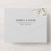 Wasserfarben Daisy Floral Delikate QR Code Hochzei All In One Einladung (Rückseite)