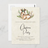 Wasserfarben-Deh legt Boho Weihnachts-Party ab Postkarte (Vorne/Hinten)