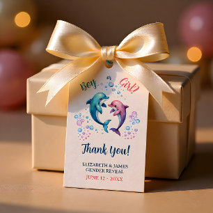 Wasserfarben-Delfin-Geschlecht-Enthüllung Danke Geschenkanhänger