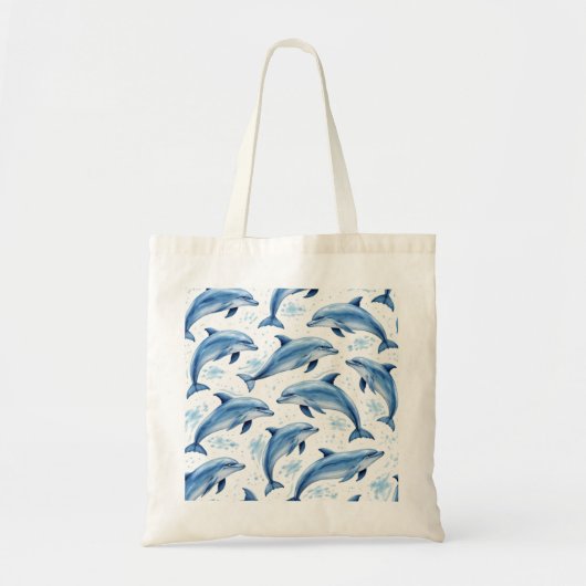 Wasserfarben-Delfin-Muster Tragetasche (Vorne)