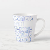 Wasserfarben Delft Blau-weiße Kachel | Monogramm Milchtasse (Rechts)