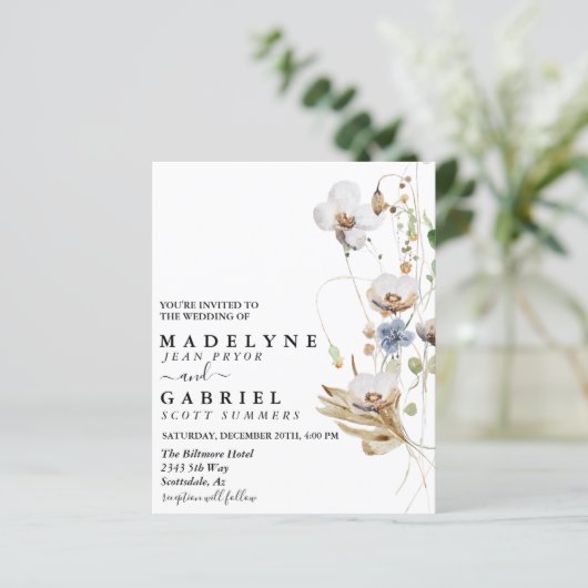 Wasserfarben der Feldflora und Blume (Stehend Vorderseite)