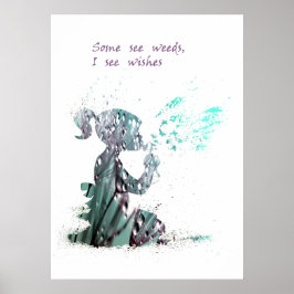 Wasserfarben der Girl and Dandelion Poster
