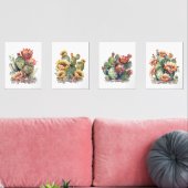 Wasserfarben der Kaktus Bilderwand Sets (Wohnzimmer)