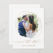 Wasserfarben des geometrischen Fotos Hochzeiten Save The Date (Vorne/Hinten)