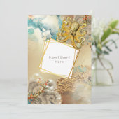 Wasserfarben des Meeresbodens des Korallenriffs Einladung (Stehend Vorderseite)