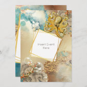 Wasserfarben des Meeresbodens des Korallenriffs Einladung (Vorne/Hinten)