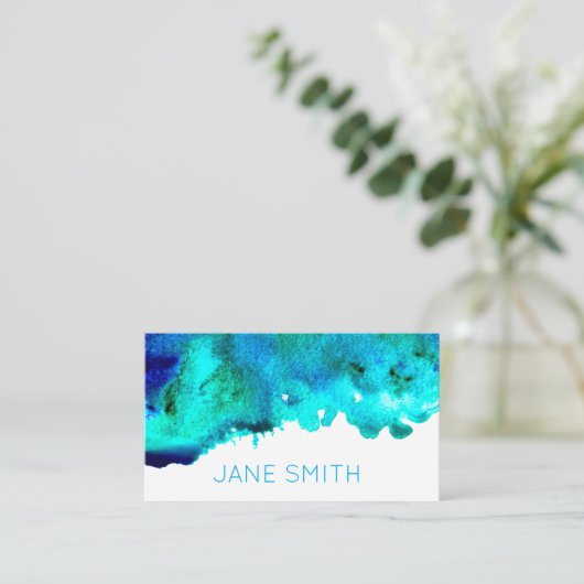 Wasserfarben-Design moderne, stilvolle Kreativindu Visitenkarte (Stehend Vorderseite)