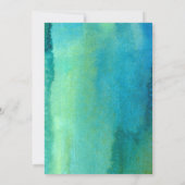 Wasserfarben-Dino & Tropical-Blätter Kinderdusche Einladung (Rückseite)