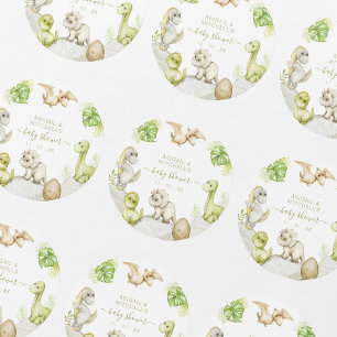 Wasserfarben-Dinosaurier-Geburtstagsfeier Runder Aufkleber