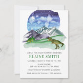 Wasserfarben-Dinosaurier-Gender-Neutral-Baby-Dusch Einladung (Vorderseite)