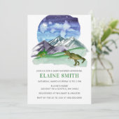 Wasserfarben-Dinosaurier-Gender-Neutral-Baby-Dusch Einladung (Stehend Vorderseite)