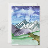 Wasserfarben-Dinosaurier-Gender-Neutral-Baby-Dusch Einladung (Rückseite)