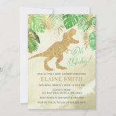 Wasserfarben-Dinosaurier-Gender-Neutral-Baby-Dusch Einladung (Vorderseite)