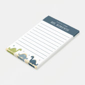 Wasserfarben-Dinosaurier-Lehrer Post-it Klebezettel (angewinkelt)