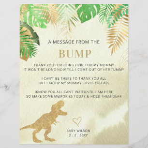 Wasserfarben-Dinosaurier-Nachricht aus dem Bump-Ze