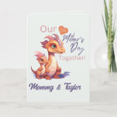 Wasserfarben-Dinosaurier und Baby-Muttertag Karte (Vorderseite)