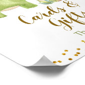 Wasserfarben-Dinosaurierkarten und Geschenkzeichen Poster (Ecke)