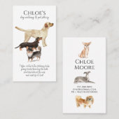 Wasserfarben-Dog-Pack Dog Walker Pet Sitter Visitenkarte (Vorne/Hinten)