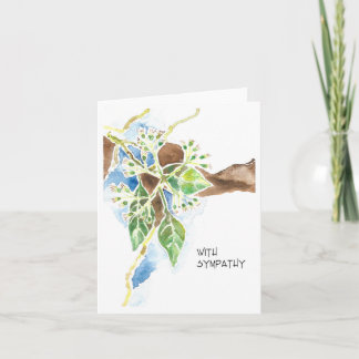 Wasserfarben-Dogwood-Sympathie-Karte Karte