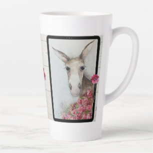 Wasserfarben-Donkey-Latte-Cup Milchtasse
