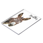 Wasserfarben-Donkey-Peeking Personalisiert Notizblock (Linke Seite)