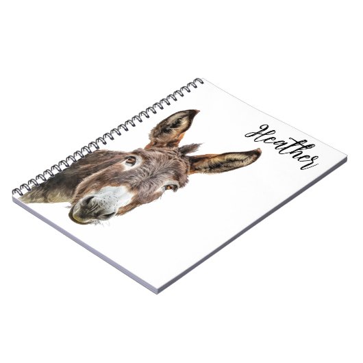 Wasserfarben-Donkey-Peeking Personalisiert Notizblock (Linke Seite)