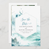 Wasserfarben druckbare Schönheitshochzeit Save The Date (Vorne/Hinten)