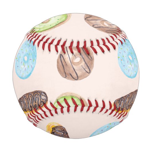 Wasserfarben Eclair Donuts Fun Whimiscal Sweet Baseball (Rückseite)